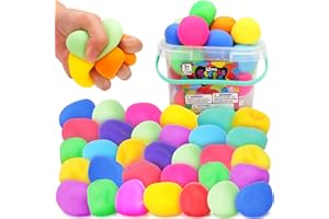 DEMILONG Slow Rising Stress Balls for Kids- 32 Pack Fidget Toys Stretchy Stress Balls, Hand Therapy Sensory Squishy Ball, Sensory Ball for Anxiety Stress Relief, Easter Basket Stuffers, Fidgets for Classroom