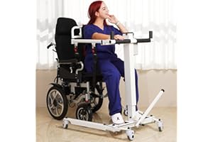 Hurchen Electric Patient Lift Transfer Chair, Foldable Patient Lift for Home Transfer Lift Chair for Disabled, Portable Lift for Car, Height/Width Adjust Transfer Chairs with 2 Cushion