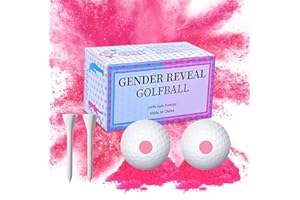 LIONTELO Gender Reveal Golf Balls Exploding Golf Ball 4 Set(1Pink 1Blue & 2Wooden Tees per Pack) Girl or Boy Baby Reveal Ideas Baby Gender Voting Stickers Gender Reveal Decoration Ideas Golf Theme