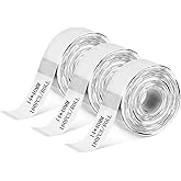3 Rolls Compatible with D30/P11/HP1 Transparent Thermal Label Paper, 14 x 40 mm, Waterproof self-Adhesive Label Tape, Printable barcodes, Home and Office use (180 Labels/roll)