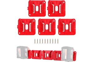 Rtsyful 5 Pack Battery Holder for Milwaukee M18 18V Battery Mounts Dock Holder Fit for M18 48-11-1815 48-11-1828 48-11-1850 4