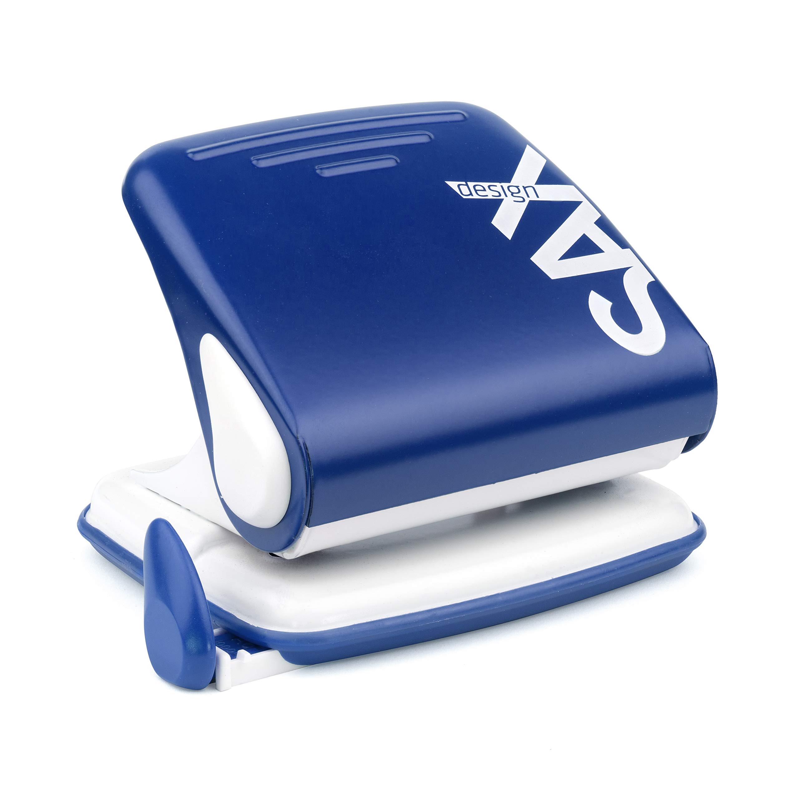 SAX Hole punch 418, 30 sheets, with stop rail (blue)