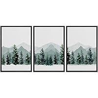 SIGNWIN 3 Piece Framed Canvas Wall Art Abstract Mountain Canvas Prints Home Artwork Decoration for Living Room,Bedroom - 16