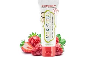 Jack N' Jill Natural Toddler Toothpaste for Baby, Kids and Infants 6 Months & Up, Fluoride Free Training Toothpaste for Toddlers 1-3, 40% Xylitol, BPA Free - Strawberry, 1.76 oz (Pack of 1)