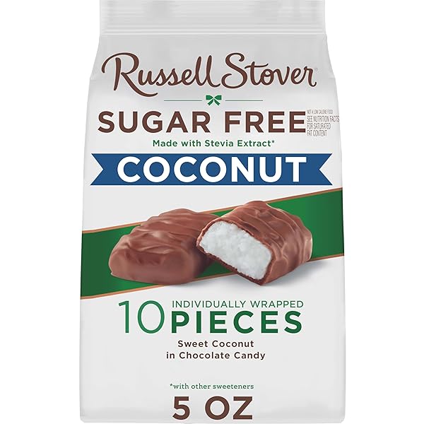 RUSSELL STOVER SUGAR FREE COCONUT IN CHOCOLATE CANDY,...