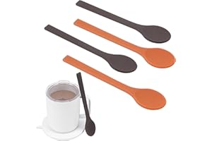 KIICII 4PCs Silicone Stirring Spoons for Coffee Tea | 6.85-Inch Coffee&Espresso Spoons| Reusable Coffee Stirrers, Coffee Acce