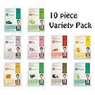 10pc Variety Dermal Korea Collagen Essence Full Face Facial Mask Sheets (10 Pack Variety)
