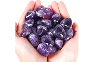 DUQGUHO Amethyst Healing Crystals Stones Set Natural Bulk Crystals Tumbled Polished Irregular Crystal Stones Bulk Rocks 0.45 lbs
