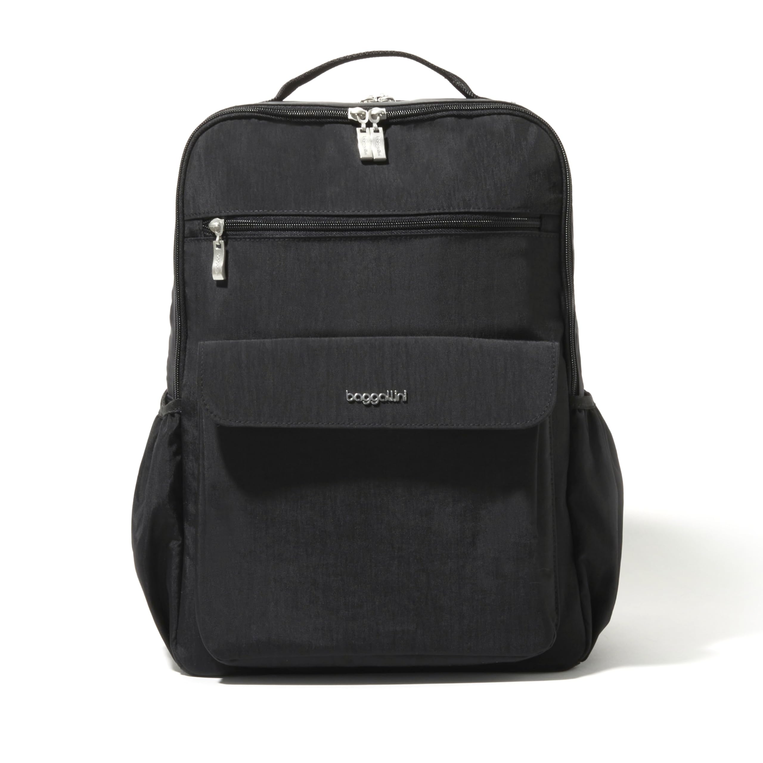 Baggallini Everyday Laptop Backpack - 11x15.5 Lightweight Water-Repellent Nylon Travel Bag w/Padded Laptop Sleeve & RFID