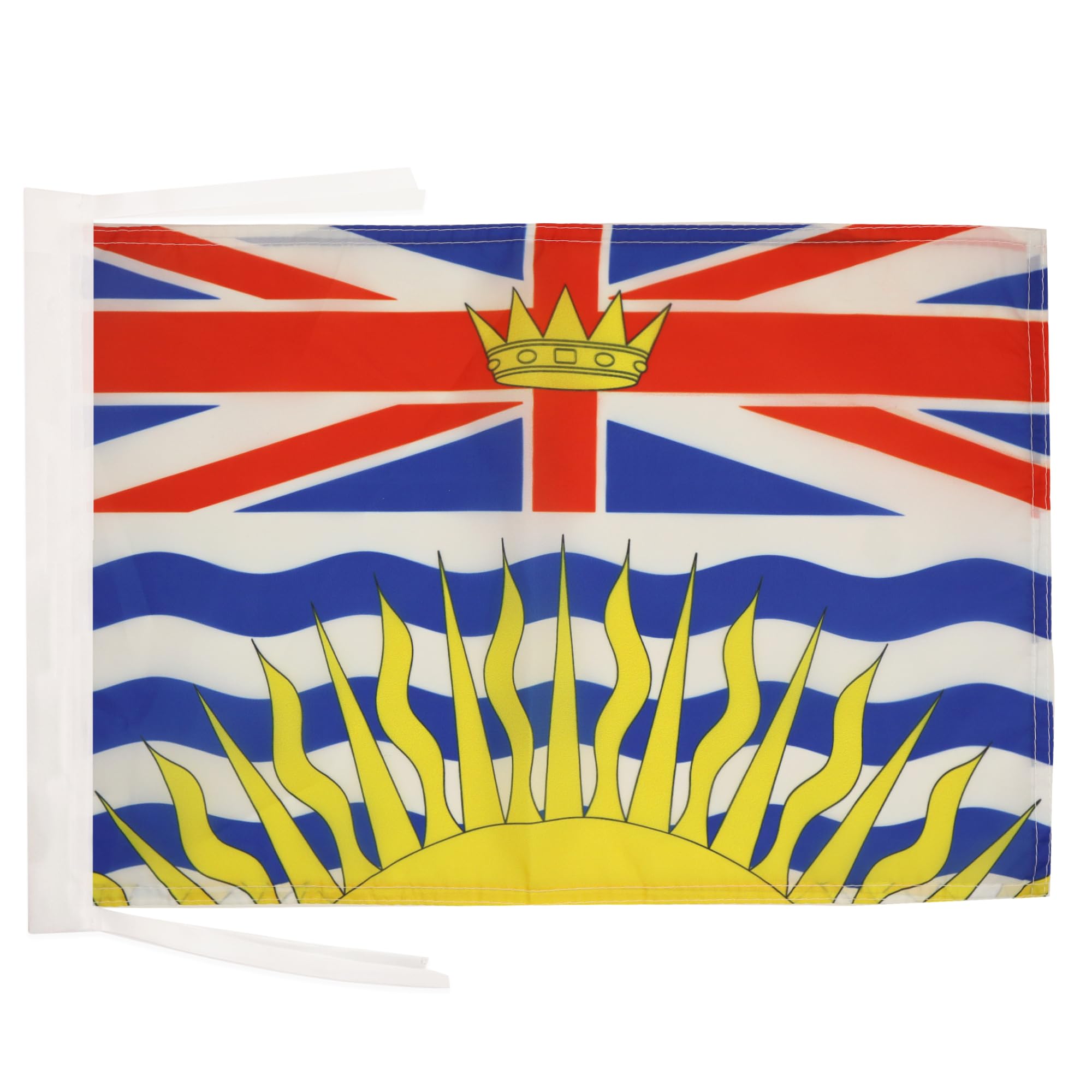 AZ FLAG - British Columbia Flag - 18'' x 12'' - 100% Polyester Canada - Canadian region of British Columbia Small Banner with Two Cords - Fade Resistant - Vivid Colors - 18x12 in - 45x30 Cm — image 1
