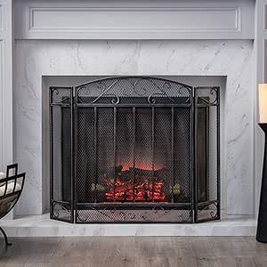 Pantalla de la chimenea 3-panel De La Pantalla Chimenea Con Cubierta De