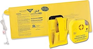 Secure 14BSET-1Y Bed Exit Alarm Set for Fall and Wandering Prevention - 80 dB Patient Monitor with 12" x 30" Antimicrobial Bed Sensor Pad - Nurse Caregiver Safety Aid for Elderly, Disabled
