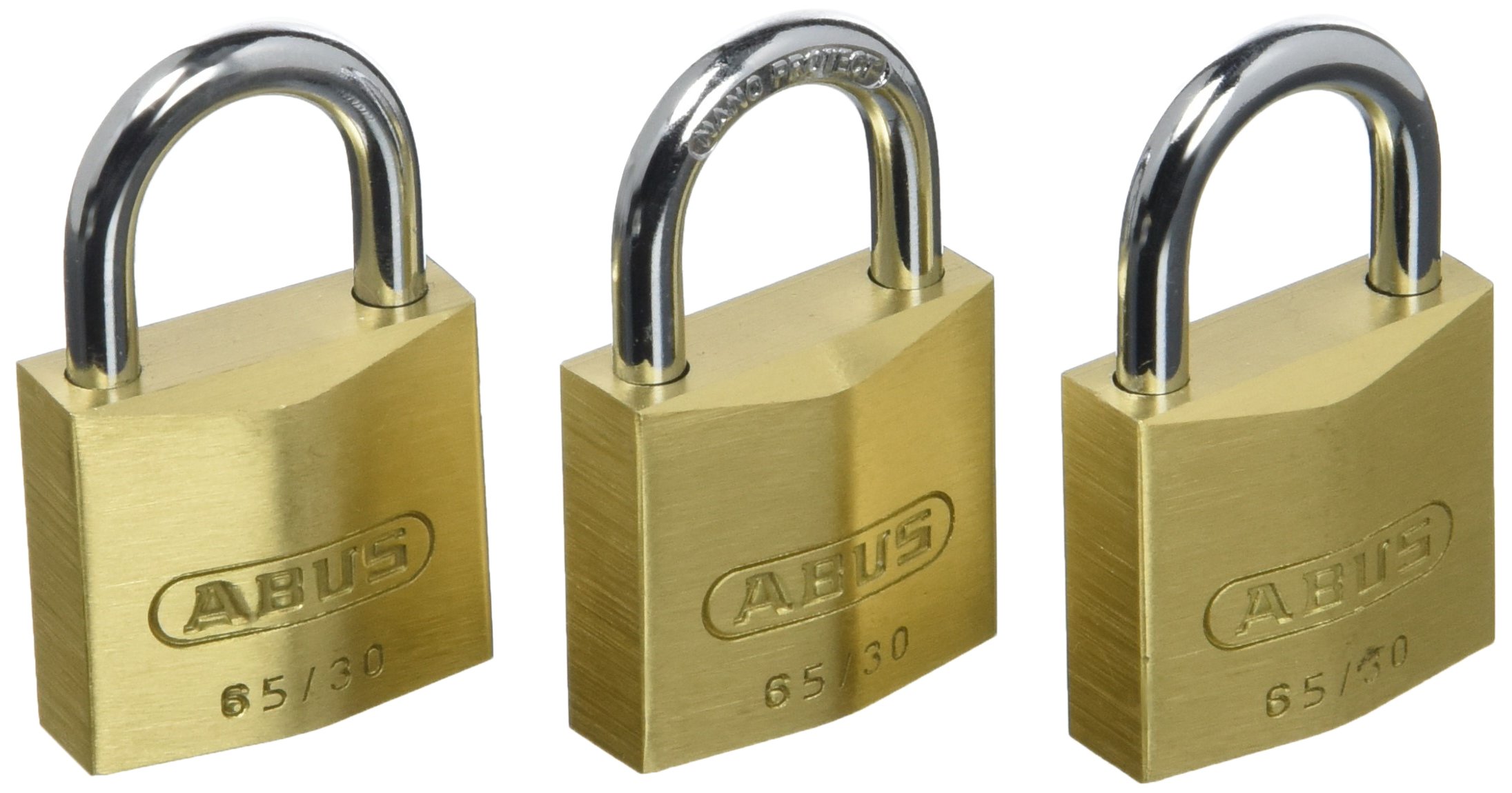 ABUS 65/30 Brass Padlock 30 mm Pack of 3 35118