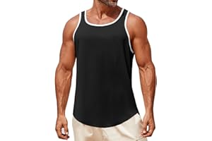 Runcati Mens Sleeveless Tank Tops Workout Muscle Gym Knitted Shirt Athletic Bodybuilding Slim Fit Ribbed T Shirts