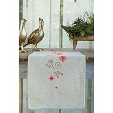Vervaco Embroidery Christmas Embroidery Kits Cross Stitch Table Runner DIY Set, Tablecloth to Embroider with Image on Cotton and Embroidery Thread, 12 x 42 Inches, Christmas