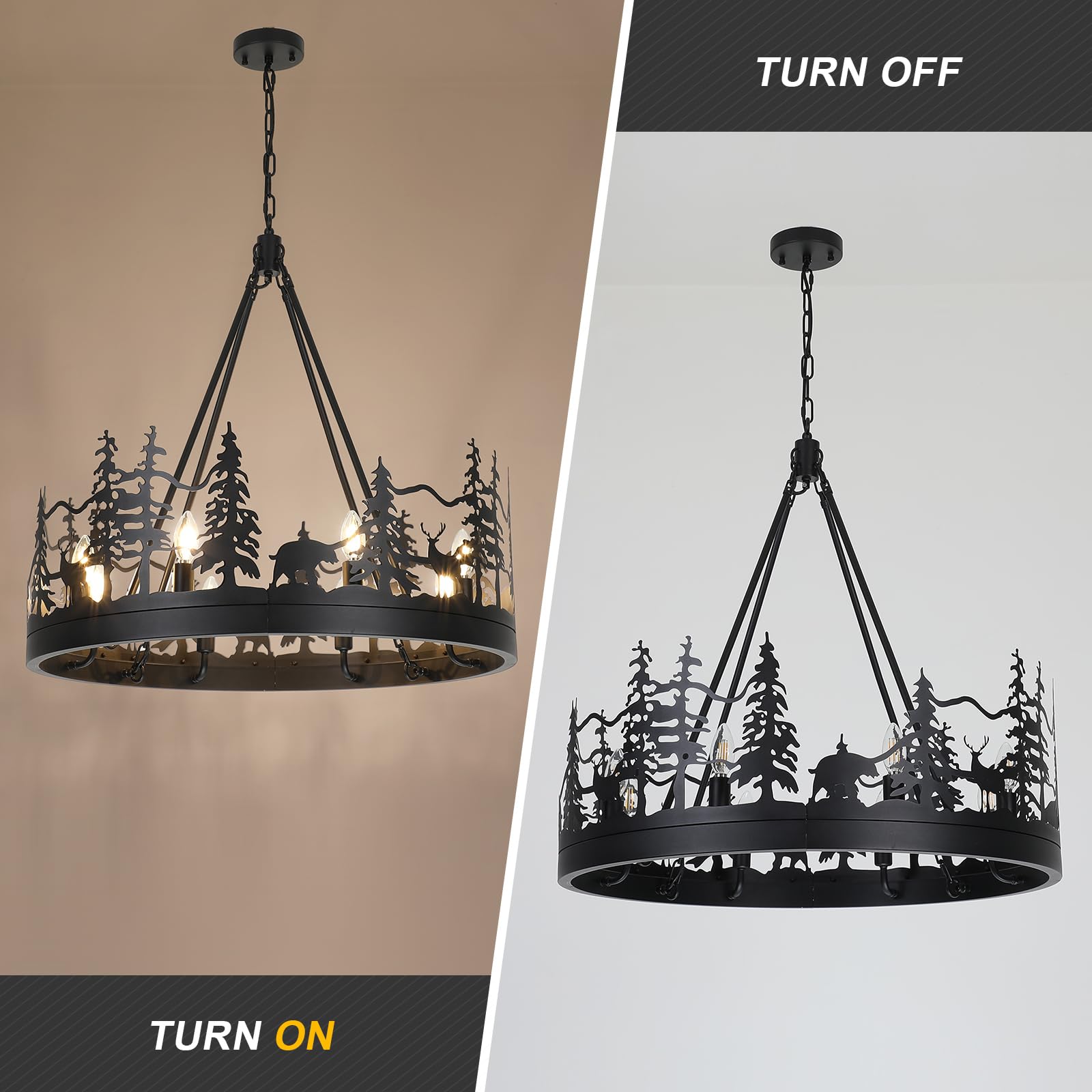 Bicrink Rustic Chandeliers for Dining Room 8-Lights 30