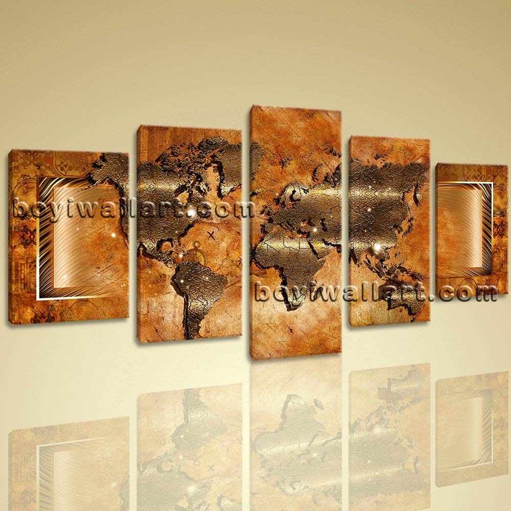 Amazon.com: Extra Large Beautiful Map Wall Art Decor Modern Painting On