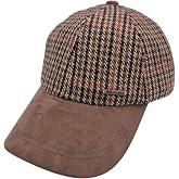 Fits Y'all Wool Tweed Houndstooth Baseball Cap with Suede Brim: Adjustable Relaxed Fit for Men, Women, and Unisex