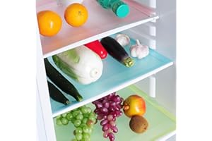 6Pcs Refrigerator Liners for Shelves, Non-Adhesive Drawer and Shelf Liner, BPA-Free Fridge Mats for Kitchen & Cabinets, Easy 