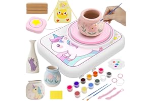 LERJIAUS Roue de poterie pour enfants, arts et travaux manuels pour enfants âgés de 8 à 12 ans avec lot de 3 fournitures d'ar