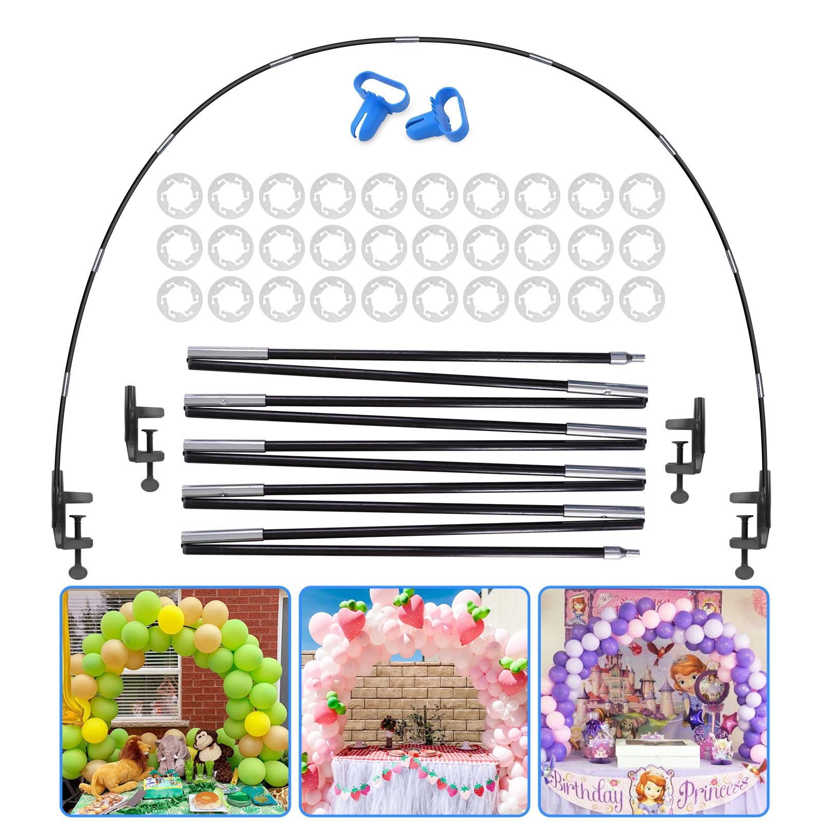 Photo 1 of 13FT Table Balloon Arch Kit Stand – Adjustable Balloon Arch Stand for Table, Reusable Balloon Table Arch Frame for Birthday, Baby Shower, Graduation, Wedding Party Decorations