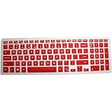 CaseBuy Keyboard Silicone Cover Protector Skin for Dell Inspiron 15 3000 5000 i3541 15-3542 15-3543 15-3551 15-3552 15-3558 15-5545 15-5547 15-5548 15-5555 15-5558 15-5559 15-7559 17-5748 17-5749 17-5755 17-5758 17-5759 US Layout(Red)