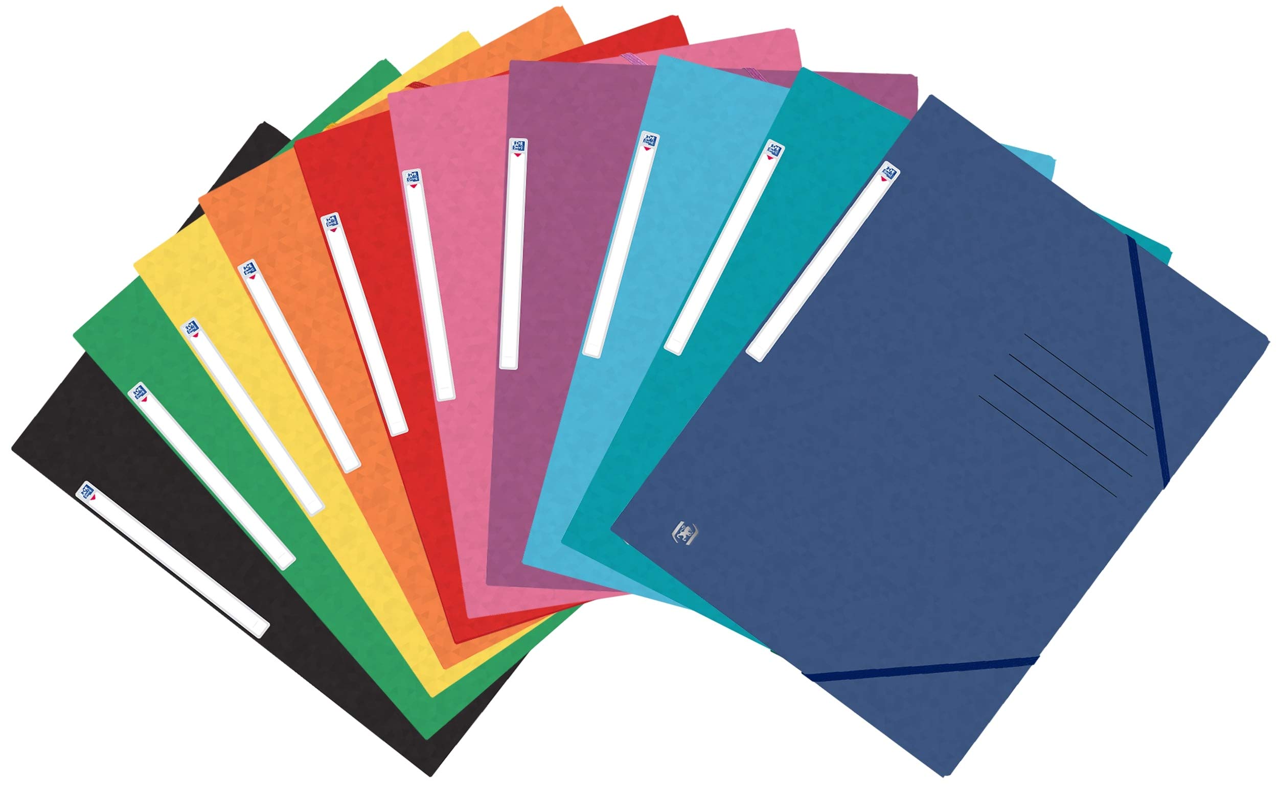 Oxford Top Fil+ 400116328 Folder with Elasticated Corners DIN A4 Pack of 10 Assorted Colours