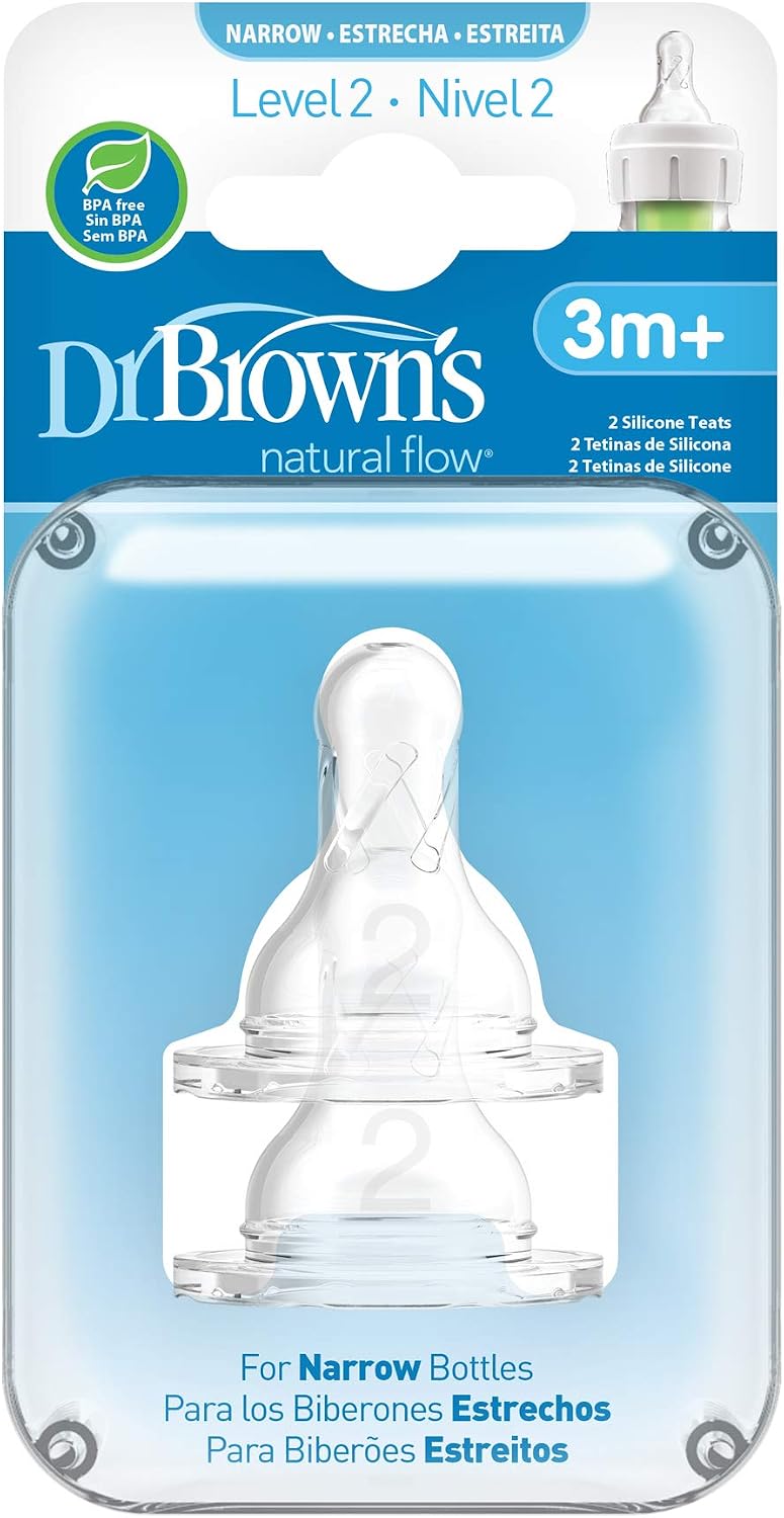 Dr. Brown's Options - Narrow Mouth Teat +3 Meses, transparent, 2 count (Pack of 1) - Image 3