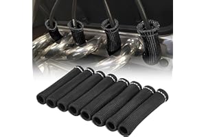 JUSTTOP 8PCS Spark Plug Wire Heat Shield Sleeve 2500°Spark Plug Heat Shield Sleeve,6 Inch Spark Plug Heat Sleeve Protection Cover Replacement for LS1/LS2 SBC BBC 350 454(Black)