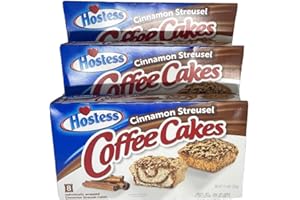 GENERIC Coffee Cakes, Cinnamon Streusel Coffee Cakes, Pack of 3, Bundled with LangsRetail SnackBox, Coffee Cakes, Cupcakes, Cinnamon Coffee Cakes, 24 cupcakes