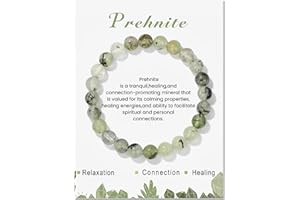 SONNYX 1PCS Healing Crystal Stone Bracelets for Women Men Semi-Precious Gemstone Bracelets 8mm Round Beads Stretch Beaded Bracelet Jewelry Gifts