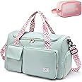 Small Gym Bag for Women, Travel Duffle Bag Carry On Weekender Bag with Shoe Compartment