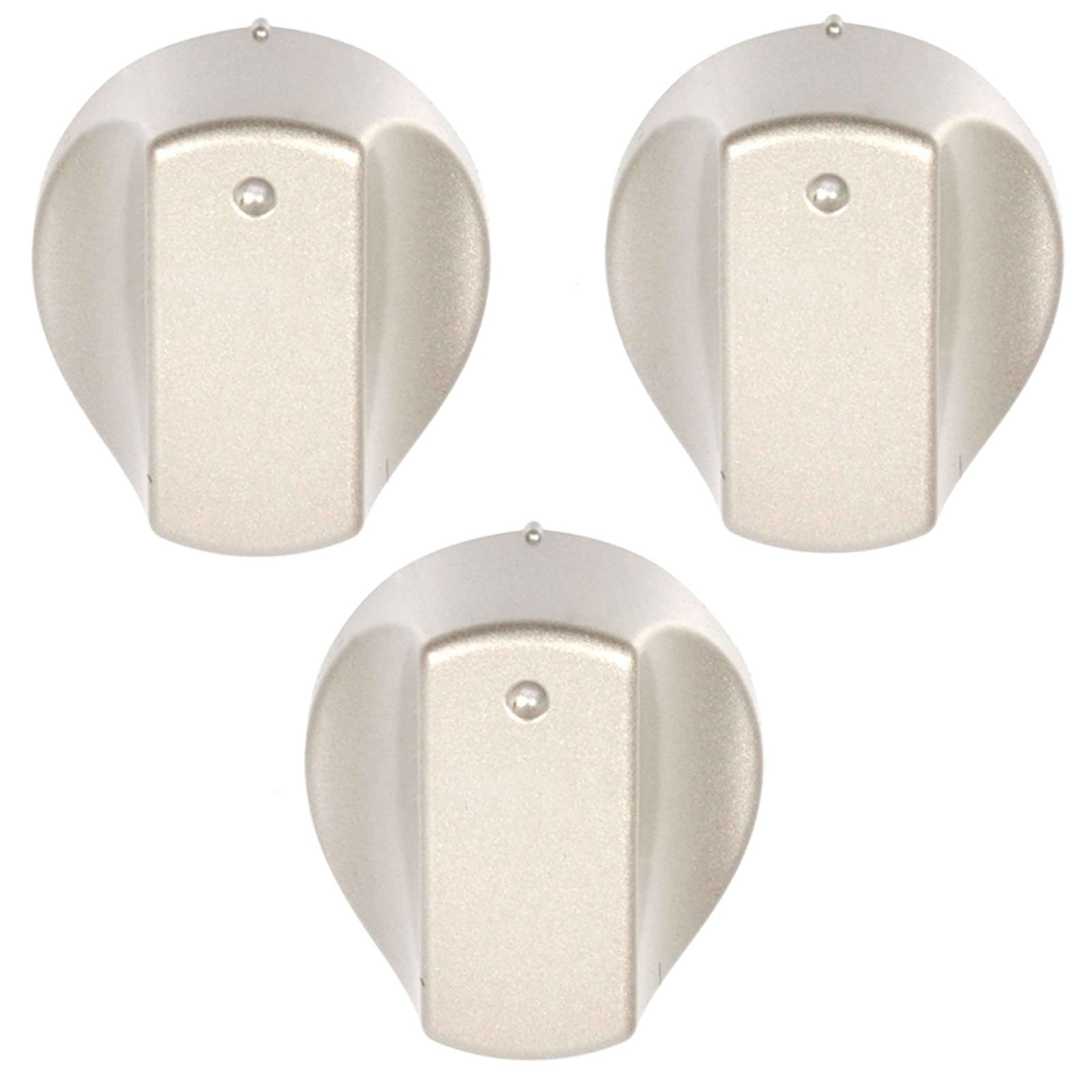 Spares2go Hot-Ari ix Control Switch Knobs Compatible with Hotpoint Oven Cooker Hob (Silver, Pack of 3)