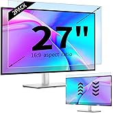 IPROKKO 2Pack 27 Inch Blue Light Screen Protector for 16:9 Computer Monitor | Anti Glare &amp; Scratch Shield, Eye Protection UV Filter Film, Removable Blue Light Blocking Cover For 27" Widescreen PC Desktop