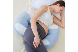 pobopobo Pregnancy Pillow for Pregnant Women, Soft Pregnancy Body Pillow, Maternity Pillow Used to Support and Relieve Pain or discomfort in The Waist, Abdomen and Buttocks, Adjustable (Blue)