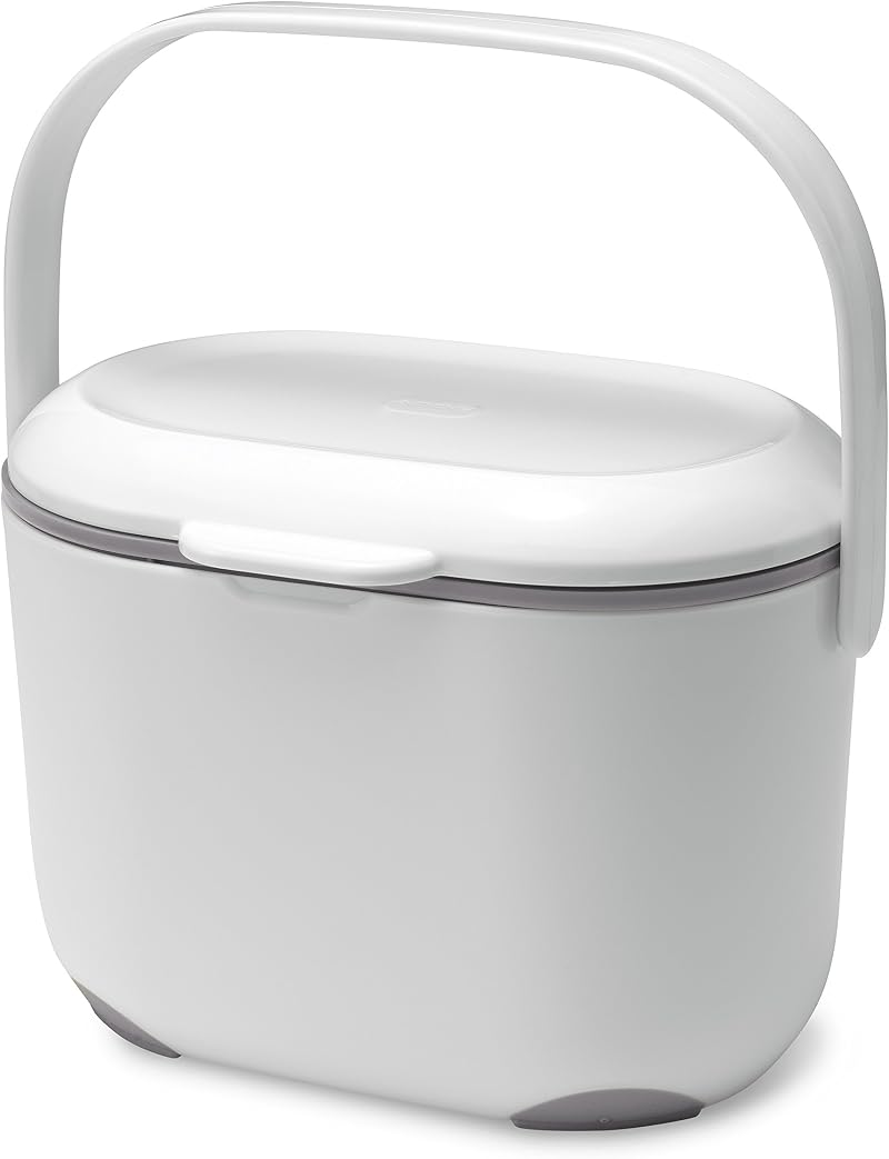 Addis 2.5L Compost Caddy White and Metallic