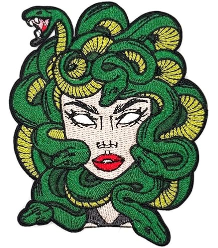 Zegin De Punk Medusa Patch Geborduurde Applique Badge Opstrijkbaar Naai