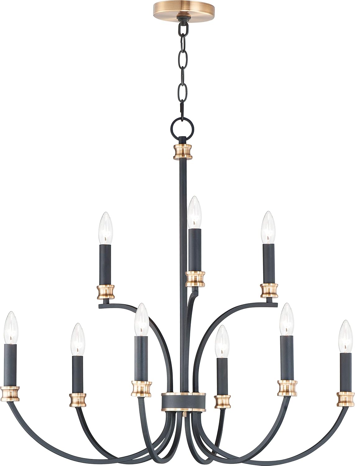 Maxim 11377BKAB Charlton Candelabra Style Chandelier, 9