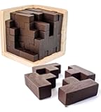 Soma Würfel Holz - 3D Puzzle Knobelspiel Im Holzkasten 6x6x6cm