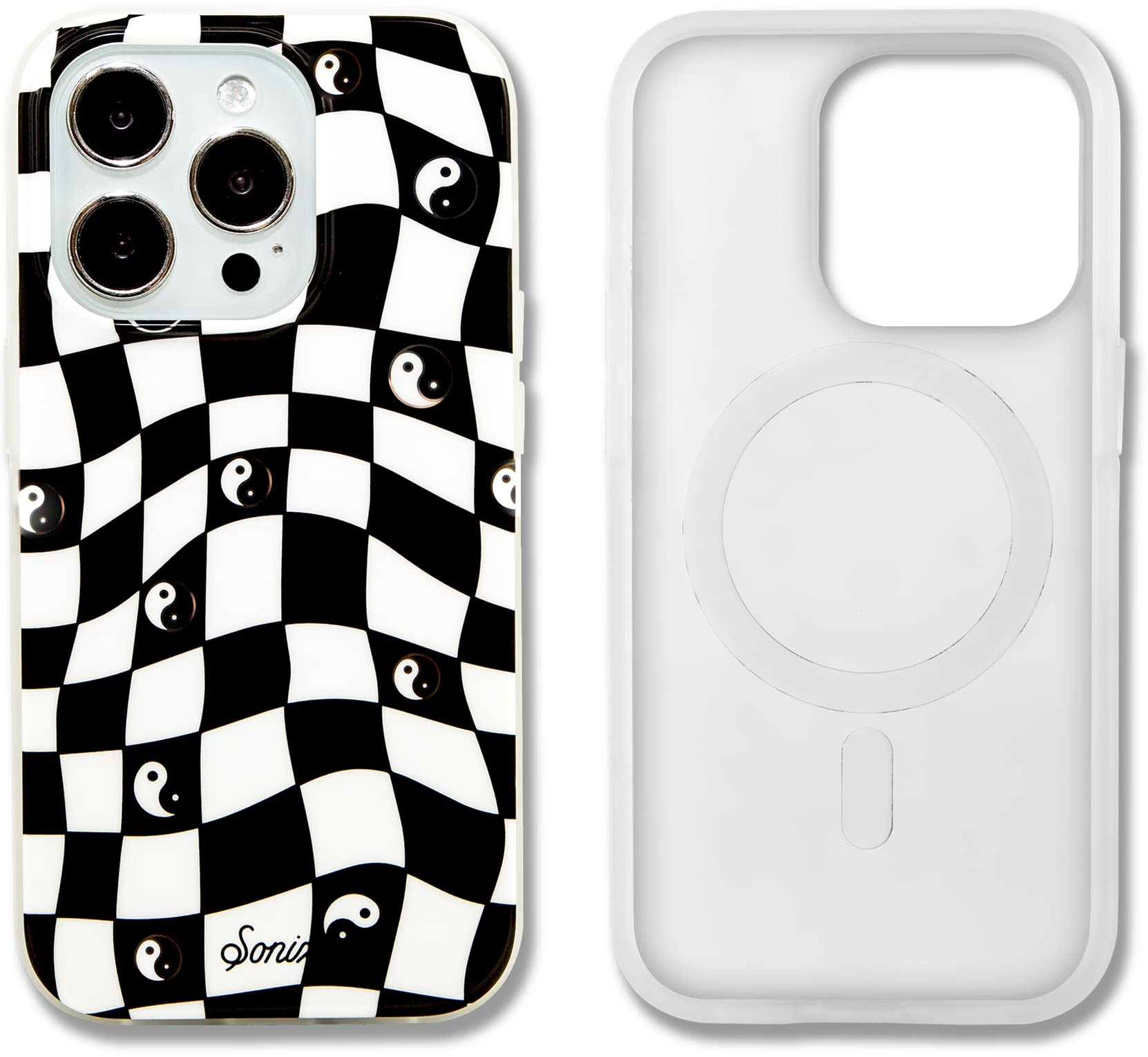 Sonix Case for iPhone 14 Pro | Compatible with MagSafe | 10ft Drop Tested | Checkmate Yin Yang Image