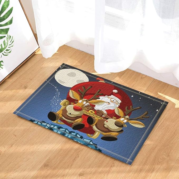 JHTRSJYTJ Sitzen auf einem Rentierauto mit Santa Claus und Geschenktüte