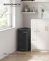 SONGMICS 30 L Kitchen Trash Bin Steel Pedal with Inner Bucket Ink Black view 2