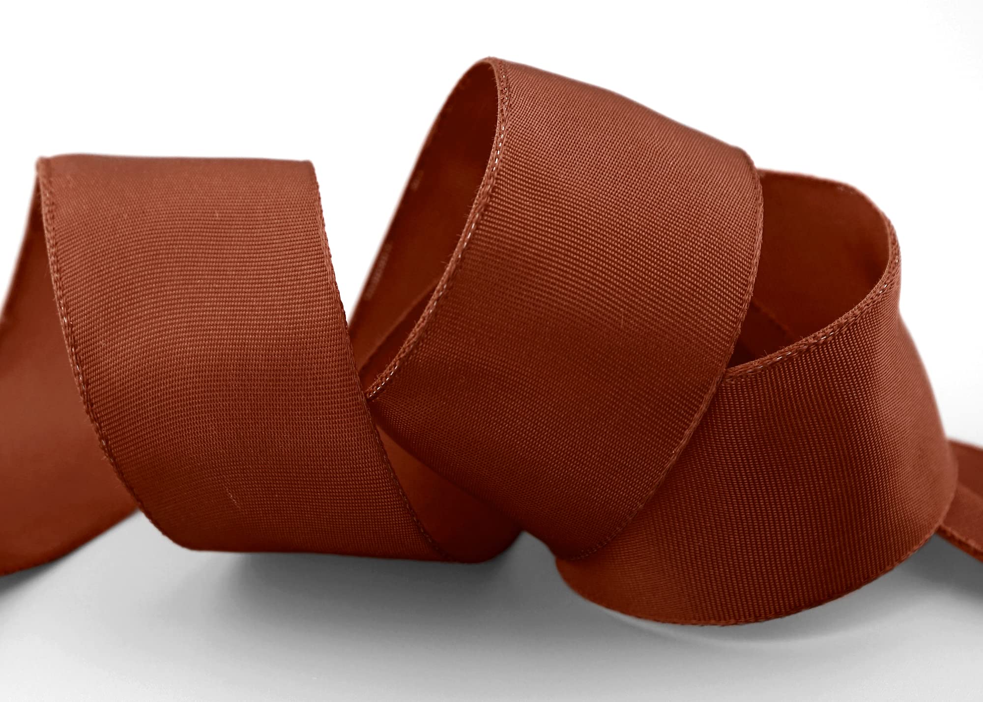 finemark 25 m x 40 mm Wired Edge Ribbon LEO Light Brown Terracotta (233) Decorative Ribbon with Wired Edges Plain Gift Ribbon Fabric Ribbon Ribbon Wire Made of Renewable Raw Materials Biodegradable