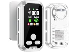 5IN1 Plug in Carbon Monoxide Detector &Smoke & Combustible Natural Gas Alarm Combination 2000mAh Builti-in Backup Battery HD 