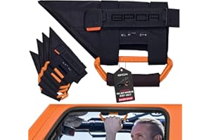 Metal Grab Handles for Jeep Wrangler 4xe, JL, JT, JK, Sport, Sahara, Rubicon and Gladiator 4DR/2DR 2007-2023 GP Grip PRO by GPCA, Foldable Patented, 4 Packs, Orange