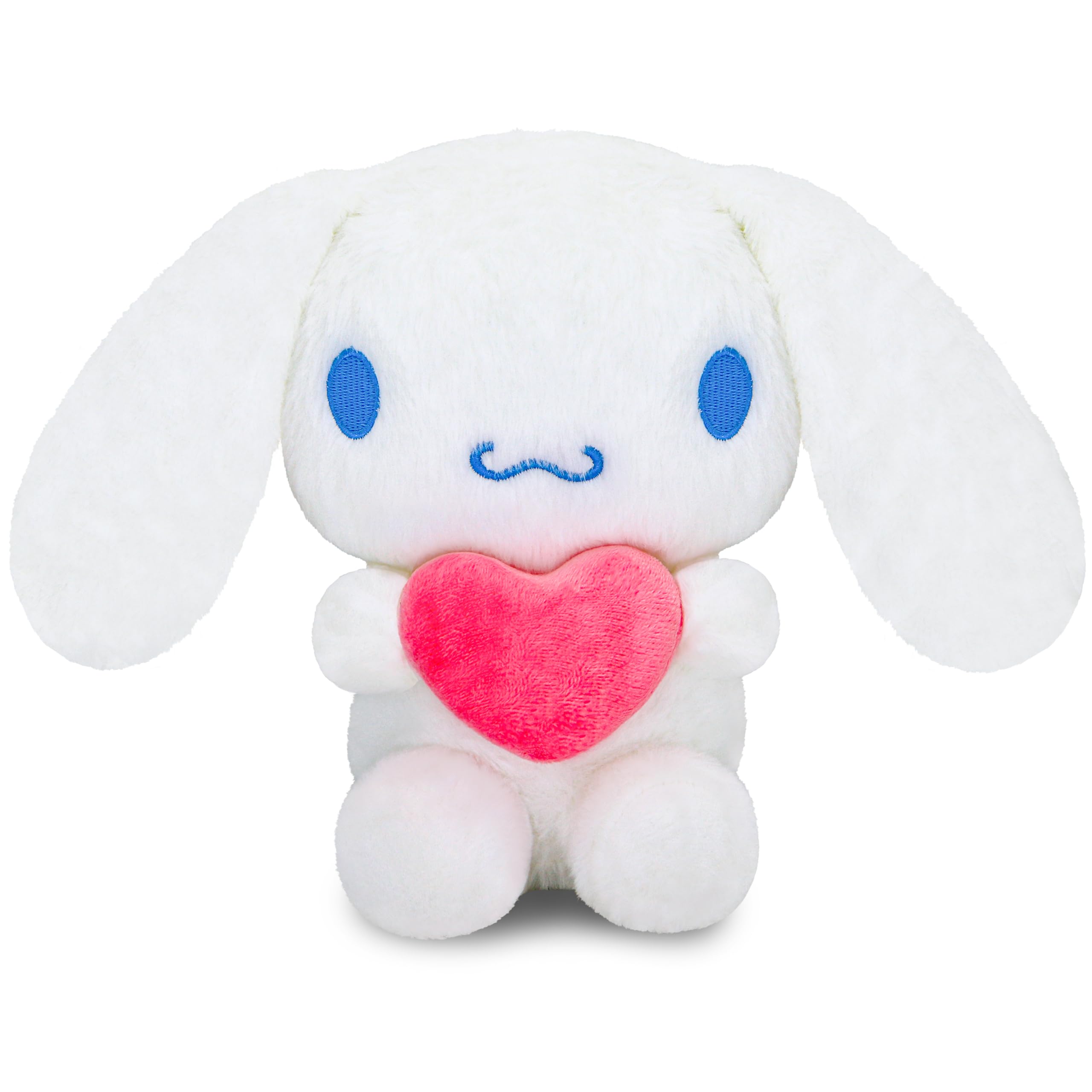 COAQAC 8-inch Kawaii Heart-Shaped Plush Pillow - Soft Cartoon Stuffed Plush Toy, Perfect for Boys and Girls' Birthdays, Holidays, Anniversaries, and Party Gifts (White)
