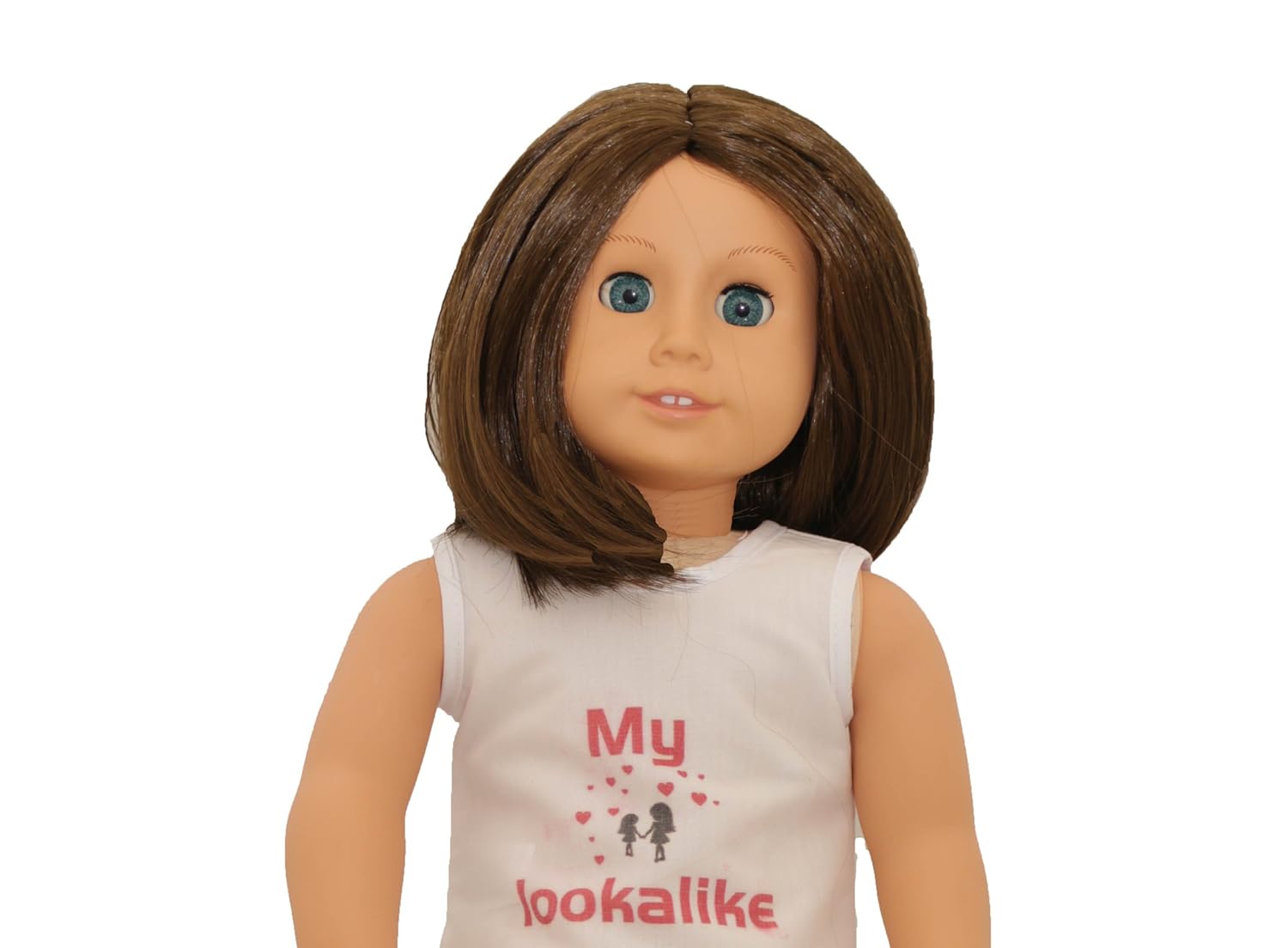Mylookalikedoll Light Skin Blue Eyes Brown Straight Shoulder