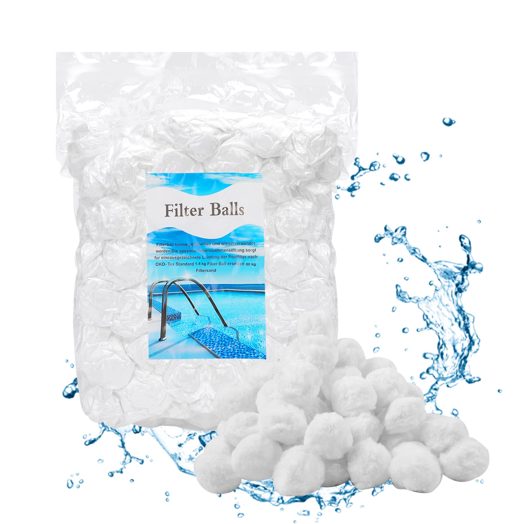 Forever Speed 1400 g Filter Balls for Sand Filter Systems, Suitable for Pool Filter, Swimming Pool and Aquarium Filter System, Pool Cleaning Accessories, White Filter Balls