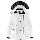 wantdo Women's Plus Size Winter Coat Waterproof Puffer Jacket Warm Thicken Parka with Removable Hood