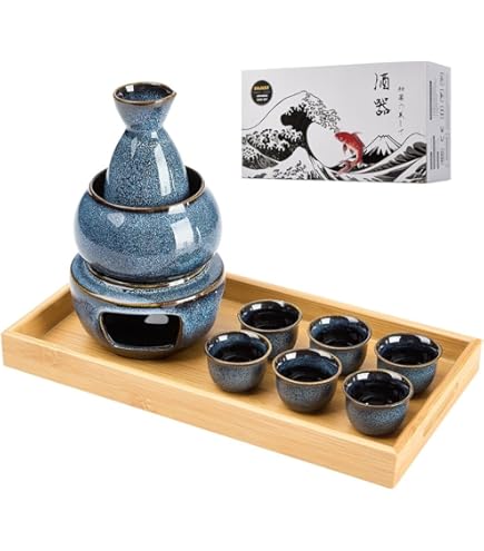 Liyuu セット Amazon.com | DUJUST 10 pcs Japanese Sake Set with Warmer for 6